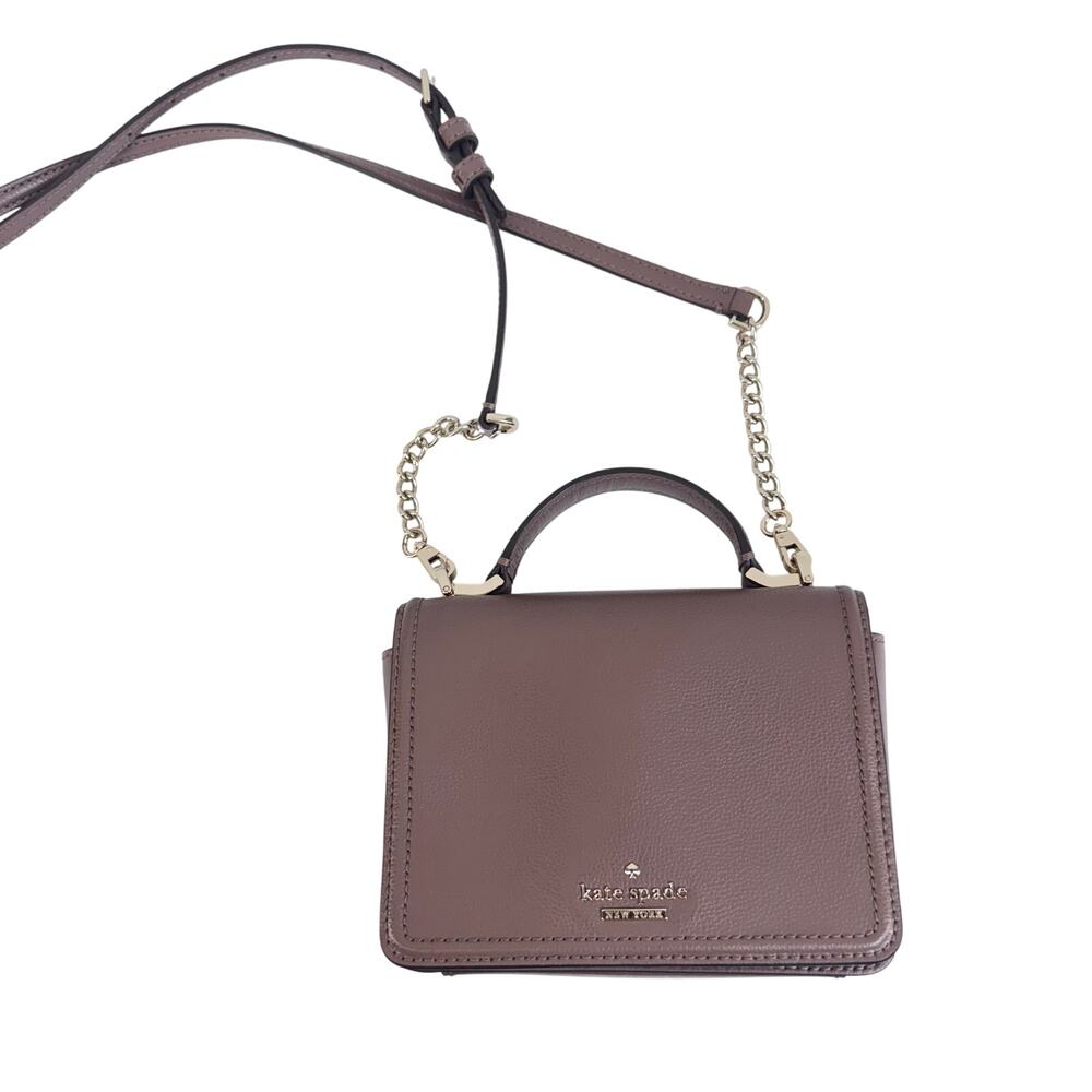 Kate Spade New York Leather Mini Crossbody Top Handle Mauve Small Chain Strap XS - Picture 3 of 12